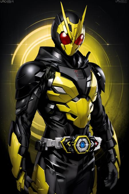 kamen rider zero one, a man in a yellow and black costume