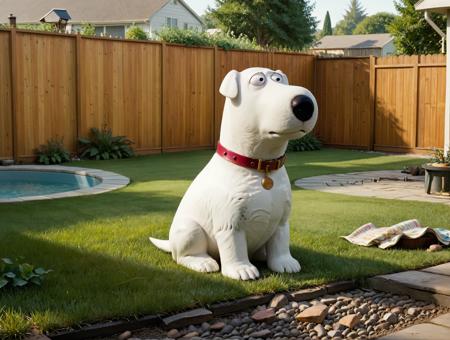 (masterpiece,best quality, high quality:1.2),highres,photo,realistic,
brian griffin,solo,dog,collar,all fours,looking at viewer,
detailed background,backyard,
<lora:brian_griffin_sdxl_v1:0.6>