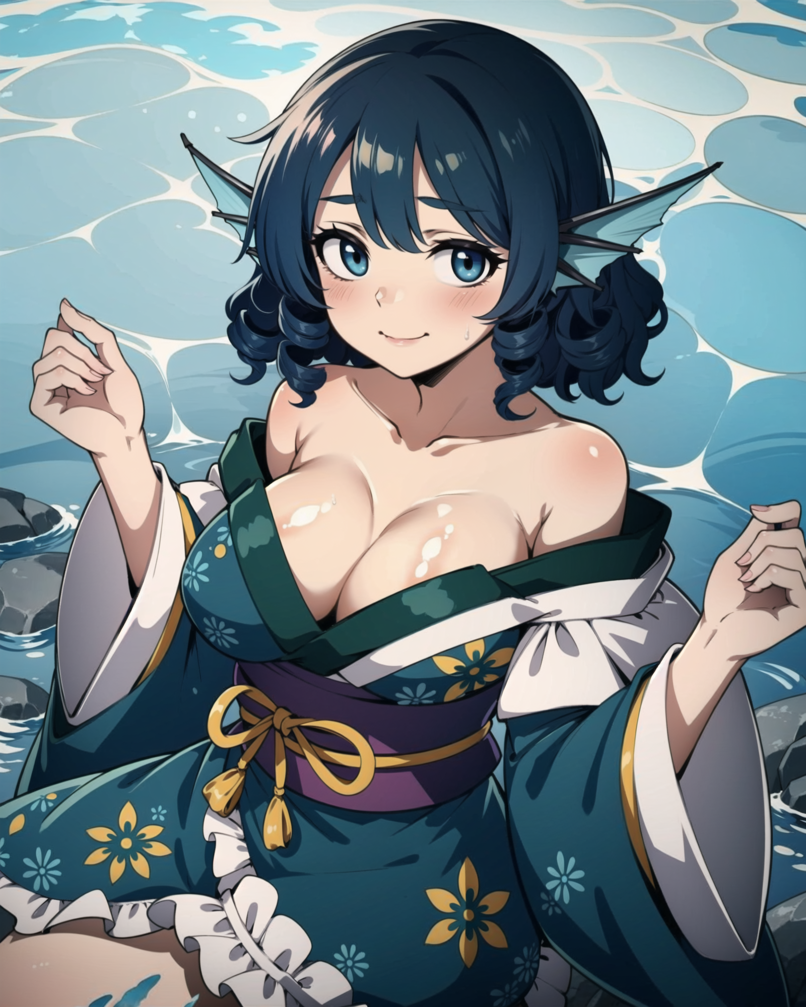 00294-1448666326-_lora_Wakasagihime_1__1girl_bare_shoulders_blue_hair_blue_eyes_blush_breasts_cleavage_drill_hair_head_fins_japanese_cl.png