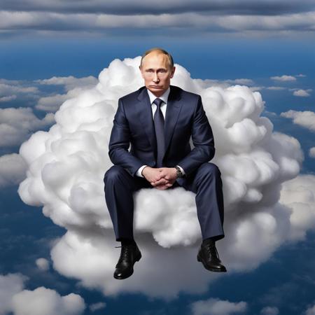 Putin sitting on cloud