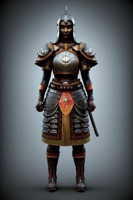 RAW photo, (masterpiece:1.3), subsurface scattering, heavy shadow, (high quality:1.4), (intricate, high detail:1.2), professional photography, HDR, High Dynamic Range, realistic, ultra realistic, photorealistic, high resolution, film photography, ambient lighting, atmospheric effects, <lora:detail_slider_v4:2>, OverallDetail, DarkFantasy, <lora:MongolArmor:0.65>a female monar warrior wearing intricate mongolian plate armor, epiCPhoto