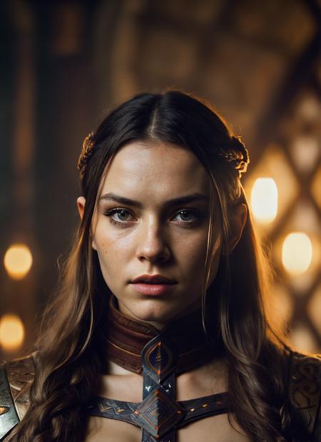 A stunning intricate full color portrait of (sks woman:1) as (viking warrior), (barbarian),  epic character composition, by ilya kuvshinov, alessio albi, nina masic, sharp focus, natural lighting, subsurface scattering, f2, 35mm, film grain, <lora:lora_daisy_v1_from_v1_160:1>