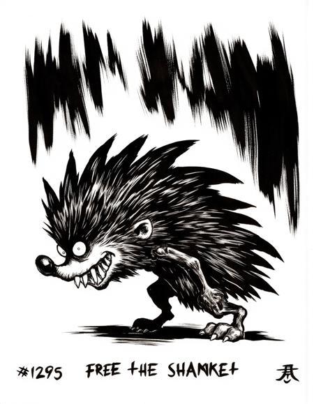 monochrome ink monster