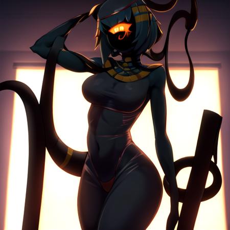 nyanlathotep, <lora:nyanlathotep:0.8>, female, sexy, humanoid