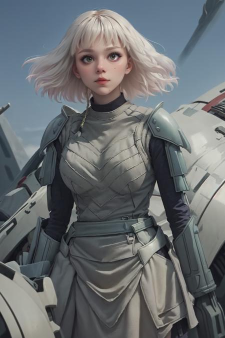 woman  <lora:ShinHatiV2:0.8>  (pale skin, white hair, shaded eyes, green eyes), fighting pose, full body shot.
Anime style. (masterpiece, best quality:1.4), (beautiful, aesthetic, perfect, delicate, intricate:1.2), (cute, adorable), (depth of field:1.2), (1girl, solo), colorful, vivid colors, perfect female form, perfect face, glossy pink lips, expressive eyes, eyeshadow, eyeliner, blush, long blue hair, colored hair, hair in the wind, huge natural breasts, narrow waists, background gigant spaceship.