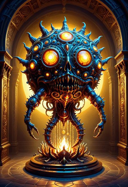 score_9,score_8_up,score_7_up,score_6_up, masterpiece,cs-l3ath3r, beholder, shnywrld,digital art, Ambient lighting, D&D, illustration, ornate, fantastic aesthetic, professional fine composition, inspired, creative