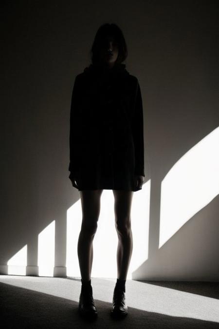 1girl , full body , standing in the shadow