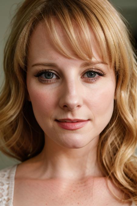 a close up portrait of melissa rauch, taken on a leica medium format camera <lora:meldette:1>