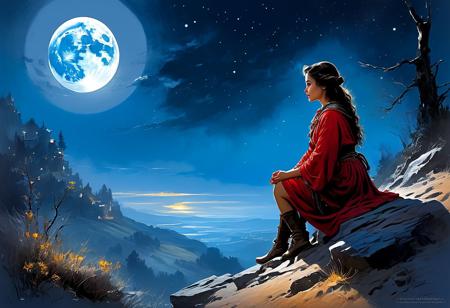 a sense of depth and intrigue, digital brushstrokes, soft lighting,
Girl  of the Moon, digital painting, Style by Gabriele Dell'otto, AI Midjourney, bright saturated colors, watercolor, oil paints, Leonardo Style
style of Jean Baptiste Monge, Thomas Kinkade, David Palumbo, Carn Griffiths