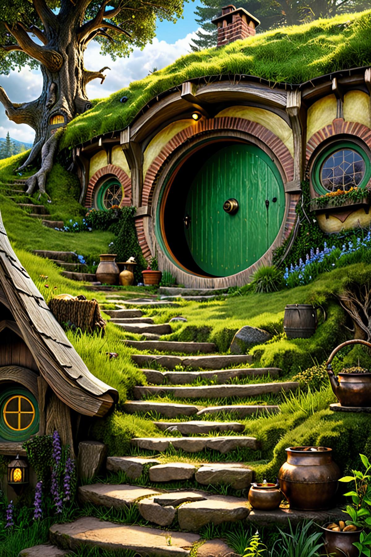 Hobbit Hole (Shire in Eriador, Middle Earth) (Lord of the Rings) - SDXL ...