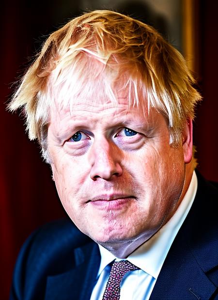 portrait Boris Johnson former Deputy Prime Minister of Great Britain wearing a black official suit, epic character composition, by ilya kuvshinov, alessio albi, nina masic, sharp focus, natural lighting, subsurface scattering, f2, 35mm, film grain <lora:boris:0.95>