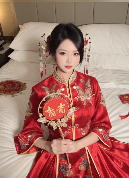 chinese red wedding dress lishi