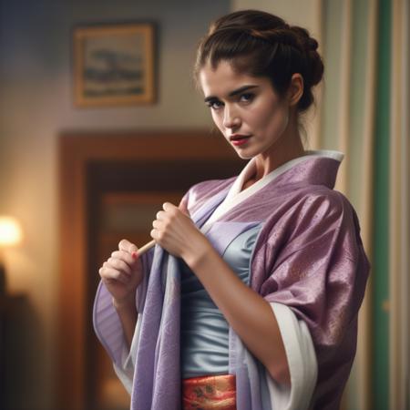 nessa   <lora:nessa_sdxl_resized:1> a photo of a woman  wearing a kimono with kuudere bokeh in the style of stefan kostic, realistic, full body shot, sharp focus, 8k high definition, insanely detailed, intricate, elegant, art by stanley lau and artgerm, blurred background