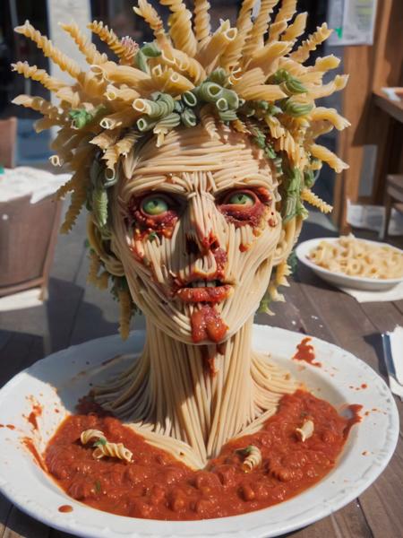 zombie, (dripping tomato sauce:1.4), noodlez <lora:noodlez:1>