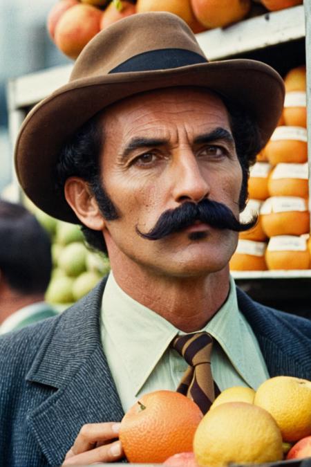A worker from 1970, big moustache, buying fruit, close up from middle body, detailed enviroment
 <lora:add_detail:1> <lora:detailed:0.1> <lora:perfection style:0.3>