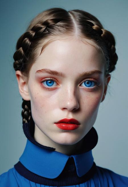 against glass,(Low-Key Portraits by Vicky Roy and Dino Pedriali:1.2), (aesthetic of symbolism with radicalized atmosphere:0.5), (Infrared Photography by Sally Soames and Pauline Kruger Hamilton:1.2), blue eyes,2 red braids,blue sailor collar,boleum \(dgrpluna\), f/4, daring, high dynamic range, (center composition, symmetry composition:0.1), (ebony and muted colors:0.1) <lora:MJ52:0.5> <lora:- SDXL - vanta-black_contrast_V3.0:0.5>blackf/1.4, rule of thirds, iconoclastic opus magnum with unparalleled details, (electricblue and unique colors:0.1), <lora:MJ52:1.0>(masterpiece, best quality:1.4), perfect body parted lips, , detailed skin,model photoshoot,photography by (Ethel Warwick:1.3), modelshoot, pose, , award winning photo macro shot of a beautiful A minimalist and modern design portraits of a beautiful woman, one eye covered in an artistic black band in bold white, blue or yellow colors, set against a stark white background. This graphic representation symbolizes beauty through visual simplicity and minimalistic elements. (Motion Blur Photography by Sarah Charlesworth and Andres Serrano:1.2), award-winning photography, aesthetic, carefully designed details, clear scene, f/22, symmetry and balance, unprecedented, selective color,  Ultra High Resolution, wallpaper, 8K,Rich texture details, hyper detailed, detailed eyes, detailed background, dramatic angle, epic composition, SimplepositiveXLv1 , (close-up portrait:1.1), solo, model photoshoot,, a stylish girl,