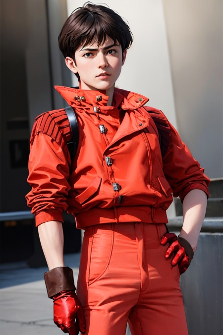 kaneda shotaro red jacket red gloves red pants boots
