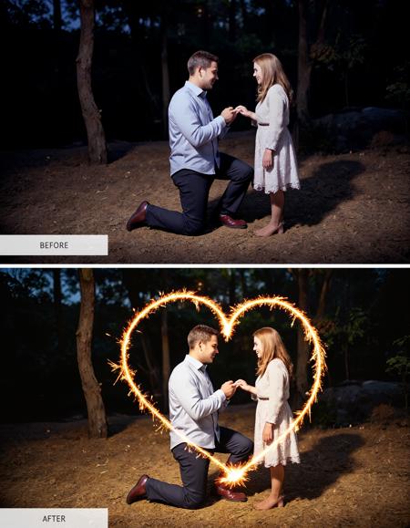 Creative Effects & Design LoRA Pack (In Context LORA) sparklers-effect