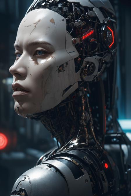 (high quality:1.2),CG,absurdres,realistic,cyberpunk,metallic luster,full_shot,eye-contact,1girl,mecha_musume,<lora:CyberWorld_v1.1:0.5> cyber, filtech,
