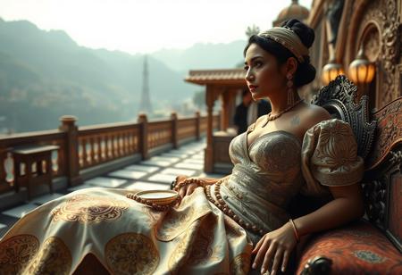 source_photo, photorealistic, masterpiece, 4k, ray tracing, intricate details, highly-detailed, hyper-realistic, 8k RAW, cinematic light, dramatic light, shallow depth of field,  high budget, bokeh, cinemascope, best view, best angle, XIXth century, Baudelaire, orientalist, collector, surrealist poetry, "
Et son ventre et ses seins, ces grappes de ma vigne,
S'avançaient, plus câlins que les Anges du mal,
Pour troubler le repos où mon âme était mise,
Et pour la déranger du rocher de cristal
Où, calme et solitaire, elle s'était assise."