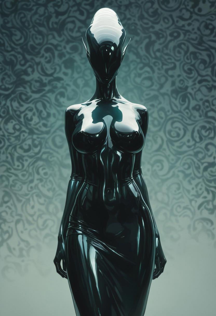 score_9, score_8_up, score_7_up, (abstract head:1.5)), glassy skin, large breasts, round breasts, alien creature, latex dress, faceless, inhuman face, odd features, breasts apart
 <lora:detailed_notrigger:1>
 <lora:Dynamic Poses:1>