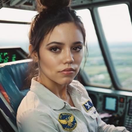 closeup of ohwx woman in plane <lora:jenna_lora_sdxl_v2-000009:1> , analog