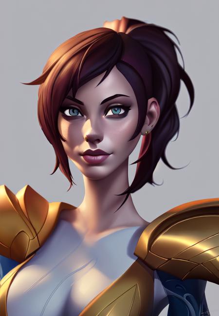 1girl, sfw, <lora:fiora:0.8>, fiora, smirk, portrait,, (masterpiece, best quality, absurdres, detailed, ultra-detailed:1.3), alluring, (highly detailed, high quality:1.3)