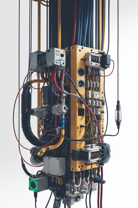 <lora:bb3l15:1> color tubes and wires mechanical in the style of bb3l15 (over white background), spider web