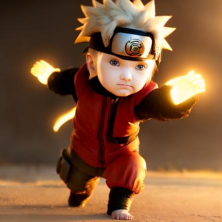 A (SmolOne:1.2), baby \Karin (Naruto)\, cinematic quality, dynamic lighting, octane render