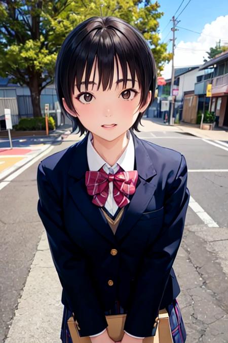 ikuko school_uniform blazer short hair