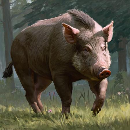 image in zz artstyle of a boar