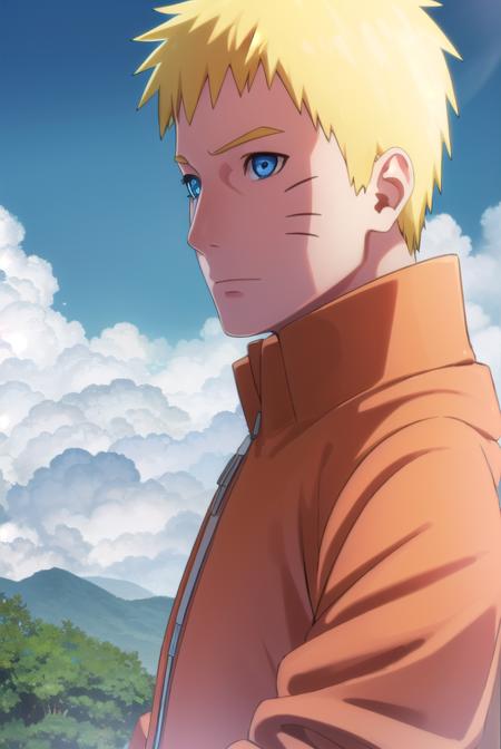 narutouzumaki, <lora:naruto uzumaki-lora-nochekaiser:1>,
naruto uzumaki, uzumaki naruto, blue eyes, blonde hair, male focus, facial mark, whisker markings, short hair,
BREAK long sleeves, jacket, orange jacket, pants, black pants,
BREAK outdoors, nature, forest, grass, sky, sun, clouds,
BREAK looking at viewer,
BREAK <lyco:GoodHands-beta2:1>, (masterpiece:1.2), best quality, high resolution, unity 8k wallpaper, (illustration:0.8), (beautiful detailed eyes:1.6), extremely detailed face, perfect lighting, extremely detailed CG, (perfect hands, perfect anatomy),