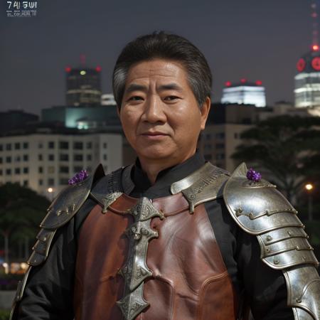 1 old man, (leather armor), night city,  <lora:nomukun:1>, (Roh Moo-hyun), (masterpiece:1.0), (best quality:1.4), (ultra highres:1.2), (photorealistic:1.4), (8k, RAW photo:1.2), (62yo:1.3), detailed face,