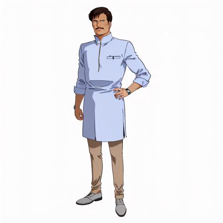 masterpiece,high quality,white background,solo,
<lora:hasan001:0.7>,
hasan,1man,
short hair,black hair,black eyes,mustache,
doctor,uniform,zipper,breast pocket,pen,long sleeves,sleeves rolled up,
stethoscope,
wristwatch,
pants,
shoes,
full body, standing,