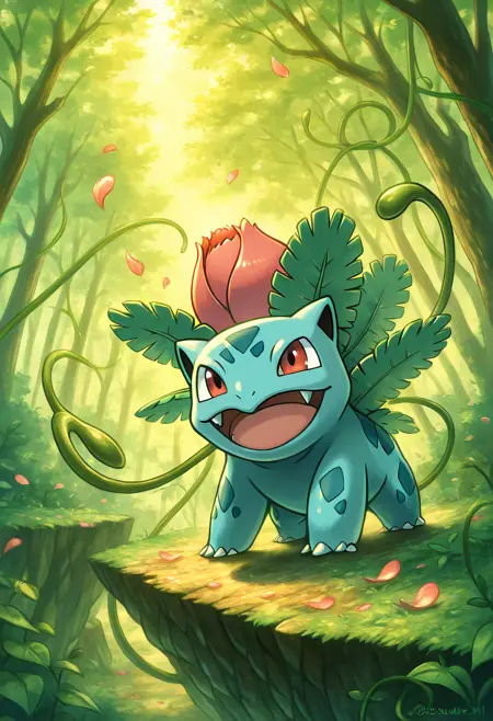 Ivysaur: Rose Bud | フシギソウ (Pokedex #0002) [Illustrious]
