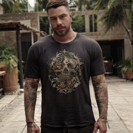 1male, face, realistic, <lora:Felipe Titto:1>, tatto body, shorts