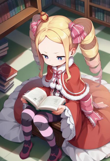 ct_b3ako, fur-trimmed capelet, red dress, neck ribbon, pom pom \(clothes\), wide sleeves, frills, striped pantyhose,