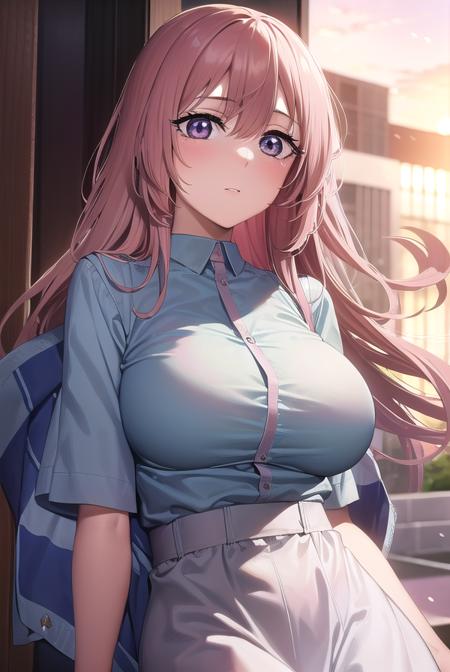 shinjuinui, <lora:shinjuinuis1-lora-nochekaiser:1>, 
shinju inui, long hair, pink hair, (pink eyes:1.5), (large breasts:1.2),
BREAK skirt, shirt, short sleeves, white skirt, blue shirt,
BREAK outdoors, city, crowd,
BREAK looking at viewer, (cowboy shot:1.5),
BREAK <lyco:GoodHands-beta2:1>, (masterpiece:1.2), best quality, high resolution, unity 8k wallpaper, (illustration:0.8), (beautiful detailed eyes:1.6), extremely detailed face, perfect lighting, extremely detailed CG, (perfect hands, perfect anatomy),