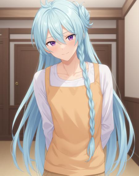 hibiki_wataru_pony, very long hair, blue hair, purple eyes, 