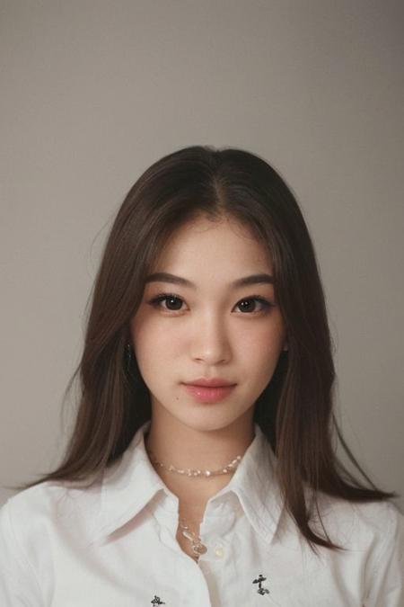 ((one pretty japanese girl)), solo, black hair , (messy bob hair), collarbone, big tits, cleavage, necklace, jewelry, orange patterned dress, looking at viewer, indoor, bokeh, upper body, film grain, cowboy shot, epiCPhoto, (extreamly detailed pupil, extreamly detailed eyes,(proportional eyes, same size eyes),perfect eyes looking, bright eyes,(detailed eyes), long eyelash, downing eyes), (looking at viewer),((proportion body)), (extreamly detailed face, extreamly detailed eyes, extreamly detailed nose, extreamly detailed lips), ((shiny skin)), ((jawline, strong jawline), ((dimple)), collar choker, Messy long hair, epiCPhoto,BadDream , ((smirk))