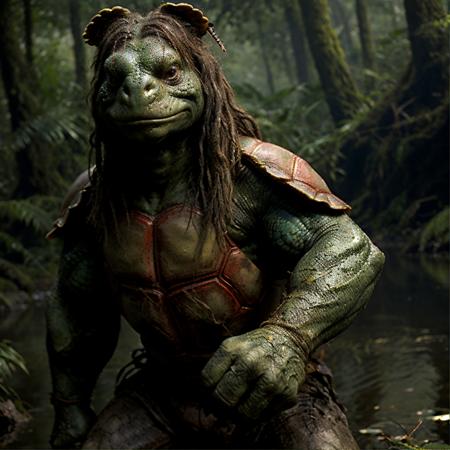 highly detailed  movie still of a (tortle:1.2) standing in a jungle ,

tortle, solo, holding, weapon, holding weapon, armor, blurry, blood, muscular, blurry background, colored skin, polearm, shoulder armor, pauldrons, spear, realistic, green skin, holding polearm

realistic:1.1, depth of field, blurry, blurry background,

in a swamp,

photorealistic,
ultra photoreal,
32k, natural light,
sunbeams,







