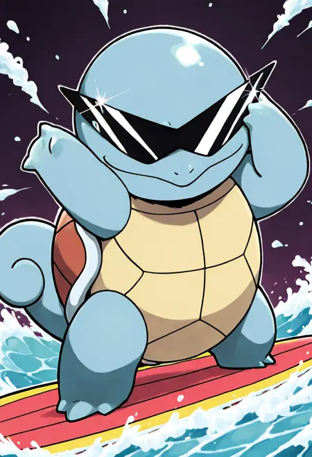 Squirtle: Tiny Turtle Starter | ゼニガメ (Pokedex #0007) [Illustrious & SD1.5]