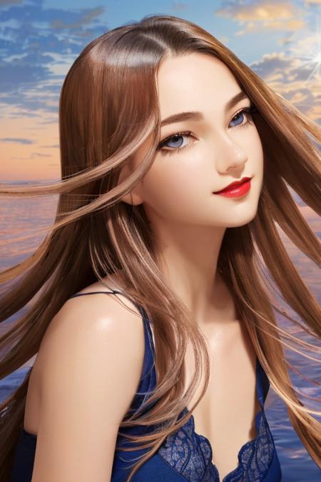 anime style, (masterpiece, best quality, ultra-detailed, highres), perfect face, sidelighting, lustrous skin,(bloom), (shine), lighting, ray tracing, sci-fi, city, outdoor, 1girl, solo, breasts, green eyes, red hair, long hair, weapon,lipstick, large breasts, gloves, makeup,  lips,  rainbow hair, long hair, signature, red lips, smile, upper body, holding, looking at viewer, depth_of_field, very detailed background, highly detailed background, Masterpiece, Ultra detailed, great composition,Dynamic angle,[Bottle bottom],(wide shot), extremely delicate and beautiful,(Highest picture quality), (Master's work), (fantasy), depth of field, solo,Beautiful girl,extreme light and shadow, masterpiece, rich in detail, (fine features), (highest quality), (masterpiece), (detailed eyes), (beautiful) detailed girl,beautiful detailed eyes,(straight-on), full body,(extremely detailed CG unity 8k wallpaper),(masterpiece), (best quality), (ultra-detailed), (best illustration),(best shadow), perfect lighting , perfect anatomy, solo, close to camera , pov