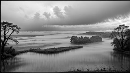 (RAW) breath taking landscape photo, (ultra gloomy, dark, atmospheric, black&white, foggy, wet), ERKOFA, (ultra realistic, ultra detailed, masterpiece, 8K) <lora:2ERKOFA:0.4> <lora:more_details:0.5> <lora:SDXLrender_v2.0:0.5><lora:LCM_Lora.safetensors:1><lora:LCM_Lora.safetensors:1>