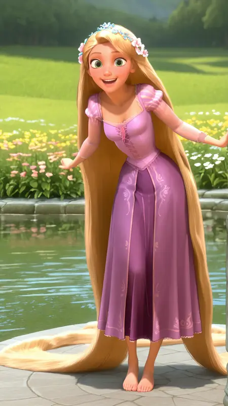 Tangled Characters - Rapunzel, Flynn and Pascal