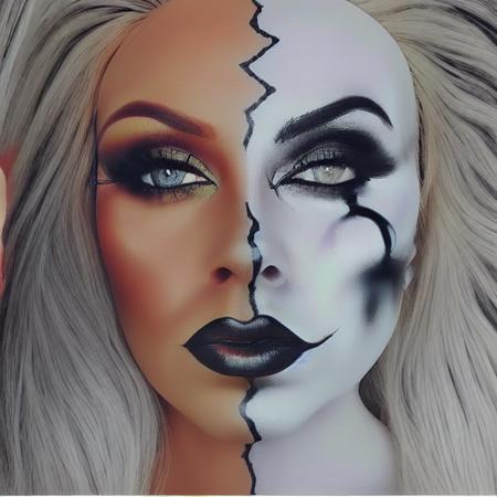 wickedhalf face paint face tattoo