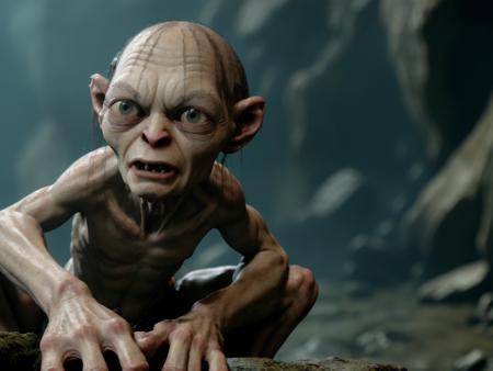 smeagol, crouching, on a table, sharp, amazing, bokeh, canon dslr, realistic, movie still <lyco:smeagol_v2.0:1> <lyco:modern kitchen_v2.0:1.0>