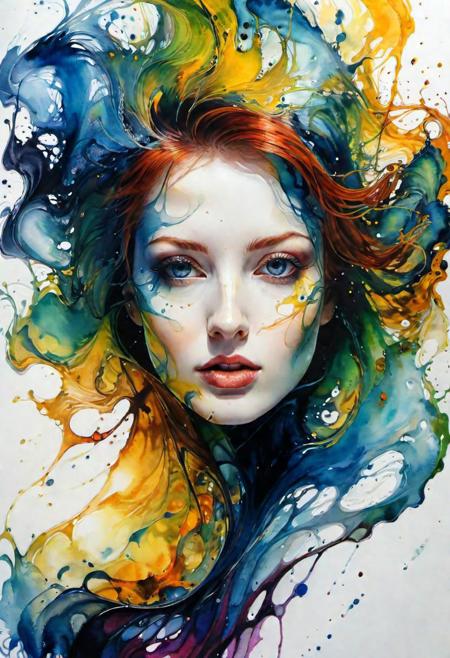 ((gorgeous woman)), readhead, by Wadim Kashin, looking at viewer, analog glitch, (Infographic Drawing but extremely beautiful:1.4), swirling ink, oil and watercolor painting, intricate details, masterpiece, best quality,
<lora:xl_more_art-full:1.0>,
<lora:looking_at_viewer:2>,