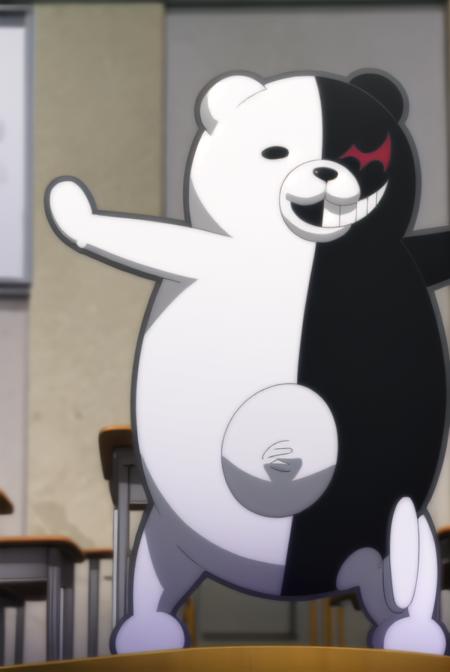 monokuma, <lora:monokuma s1-lora-nochekaiser:1>,
monokuma, smile, teeth, grin, no humans, bear,
BREAK ,
BREAK indoors, classroom,
BREAK looking at viewer