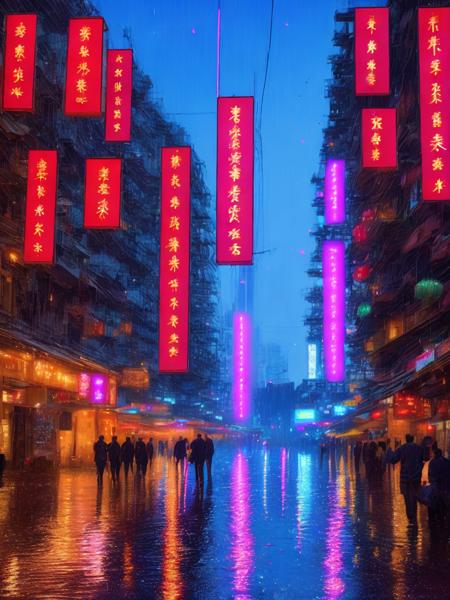 <lora:LiamWong:1>A heavy rain woke me up, the neon lights in the city went out, and the stars in the distance were waiting for me,china,Spring Festival